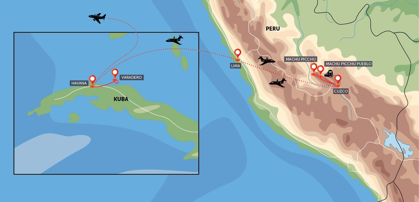 Machu Picchu a relax na Kubě