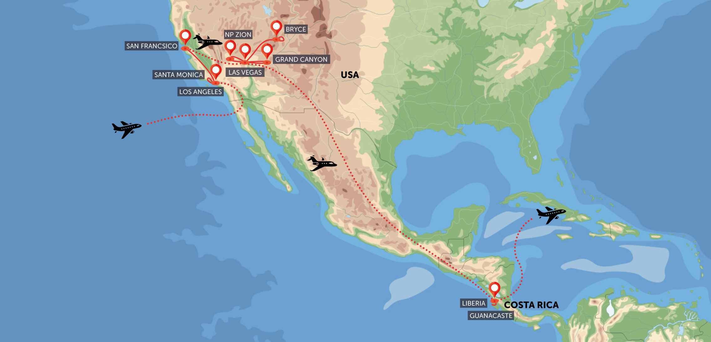 Západní pobřeží USA a relax v Kostarice