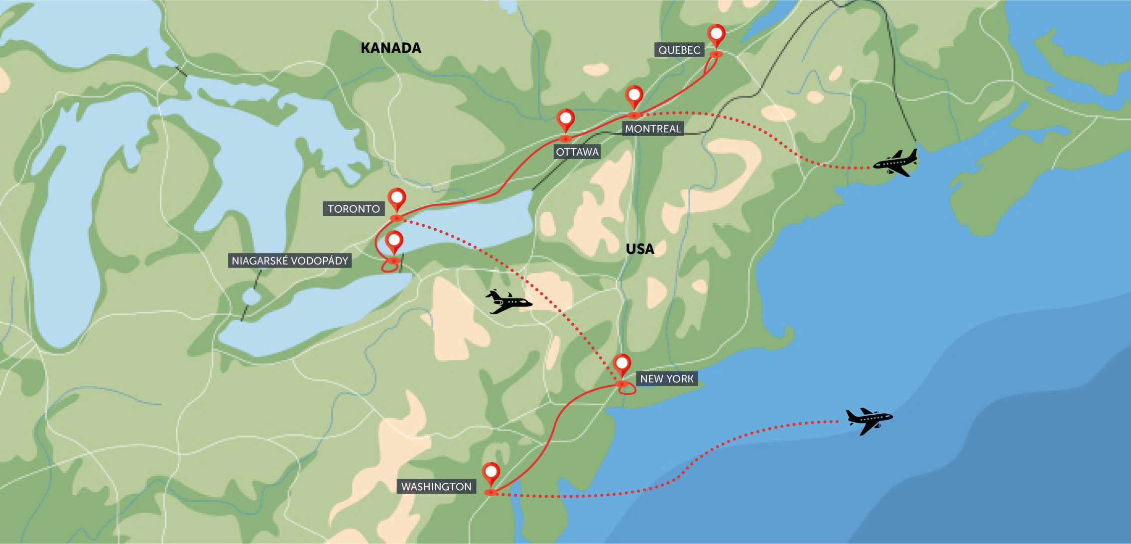 Z Quebecu do Washingtonu