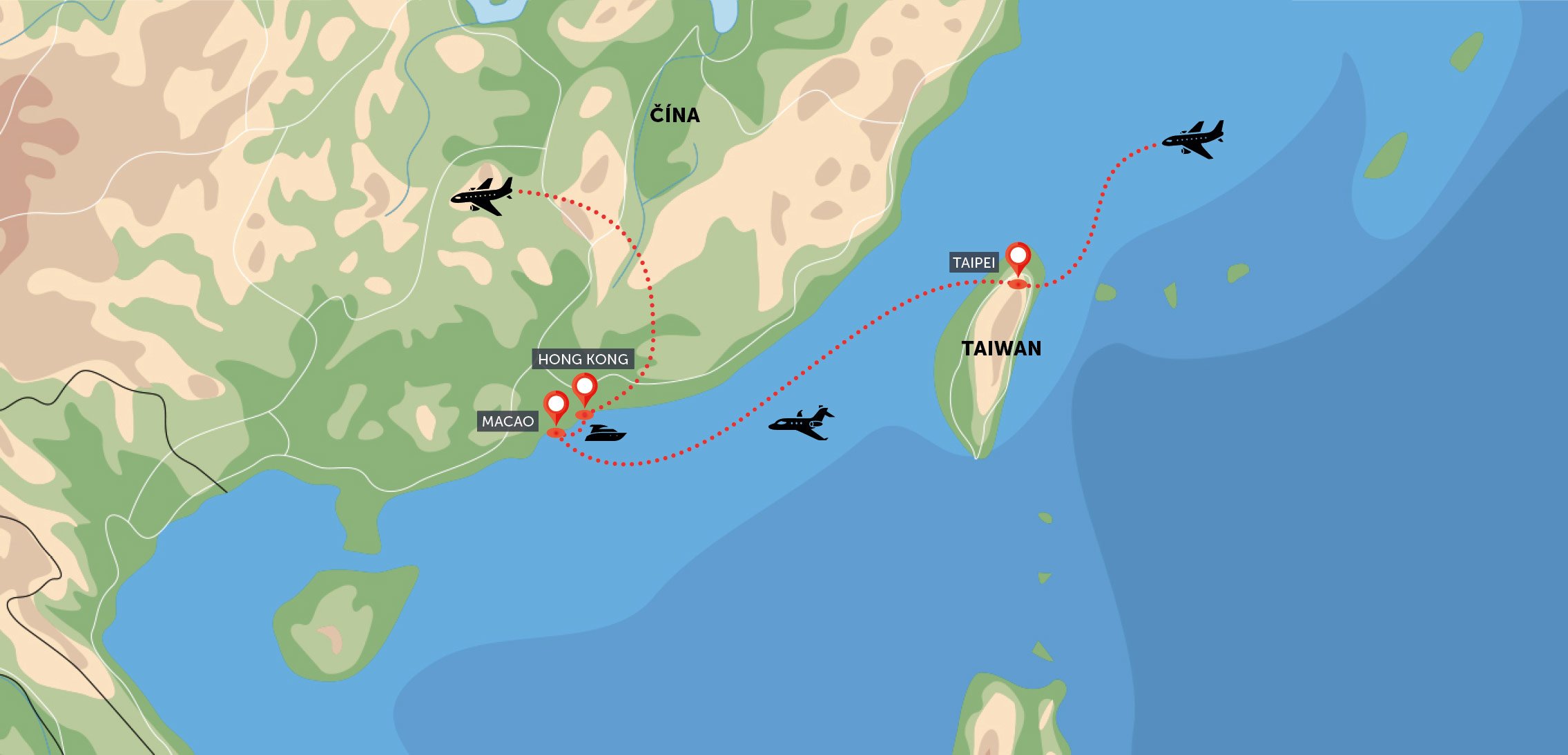 Taiwan, Hongkong, Macao