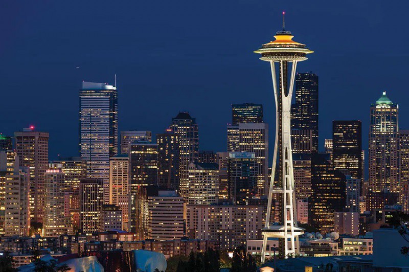 Seattle - Vyhlídka z věže Space Needle