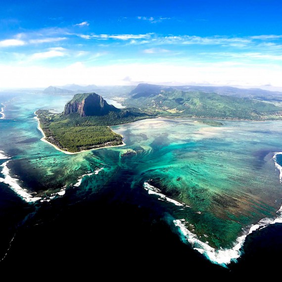 Letecký pohled na Mauricius