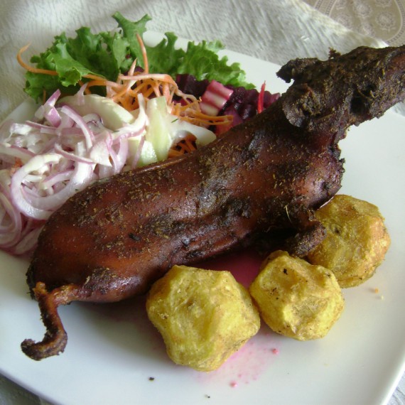 Peruánská specialita - pečené morče