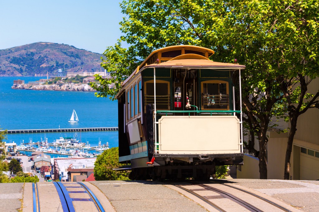 Typická tramvaj v San Franciscu