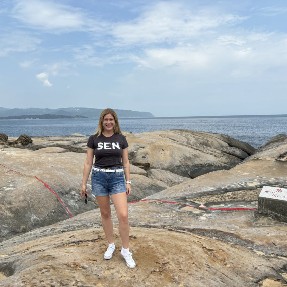 Skalní útvary v národním parku Yehliu v Taiwanu.