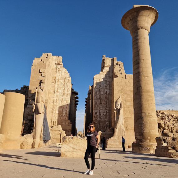 Vstup do monumentálního Karnackého chrámu, který je největším v celém Egyptě.