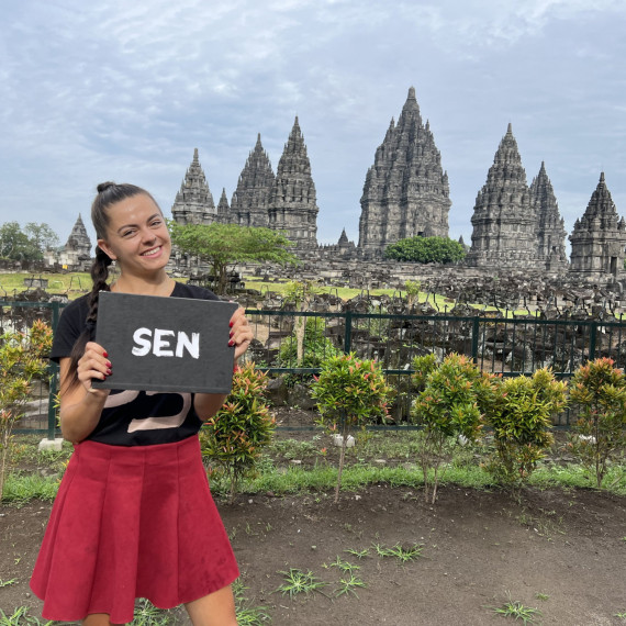 Hinduistický chrámový komplex Prambanan.