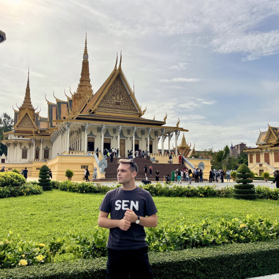 Prohlídka královského paláce v Phnom Penhu.