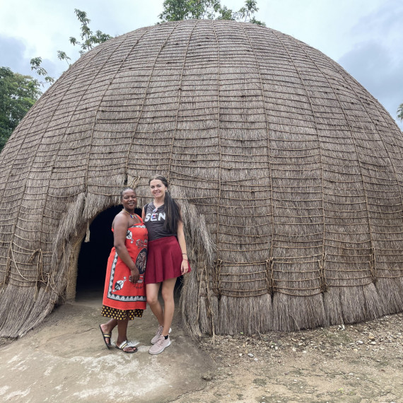 V tradiční vesnici v Lesothu.