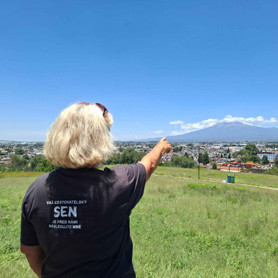 Úchvatný výhled na vulkán Popocatépetl.