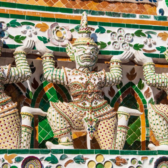 Detail Královského paláce v Bangkoku. 