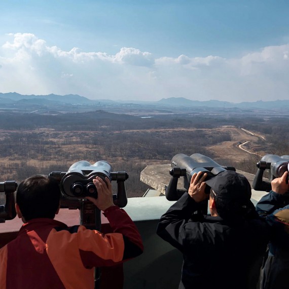 Výhled z Jižní Korey do Severní Korey