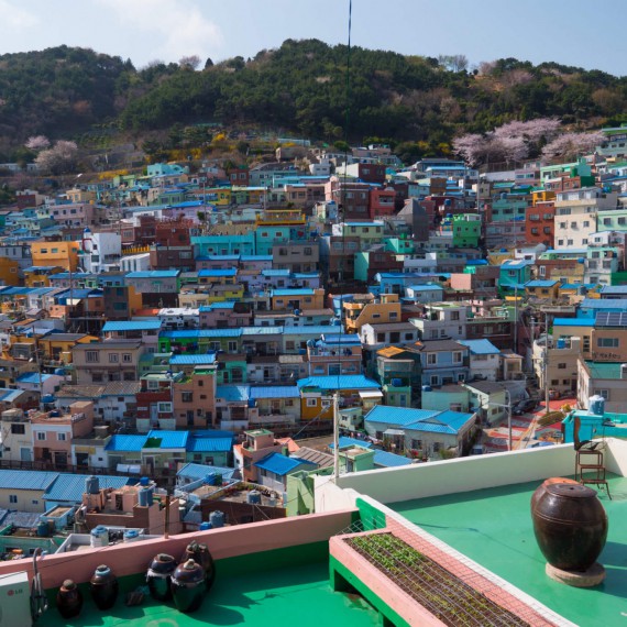 Barevné domečky kulturní vesničky Gamcheon
