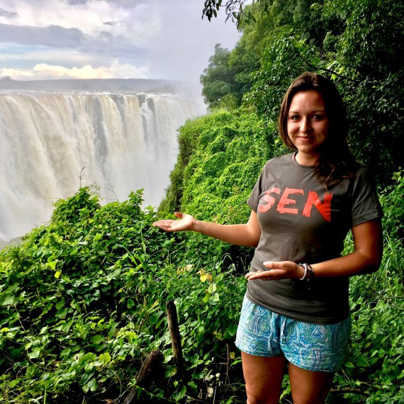 SEN u Viktoriiných vodopádů v Zimbabwe