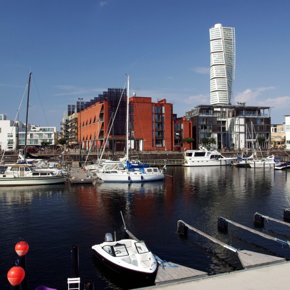 Stavba Turning Torso v Malmö
