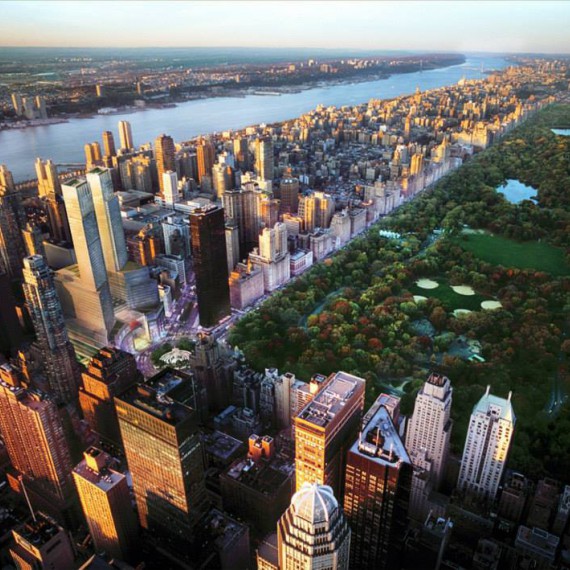 Pohled na New York s Central parkem