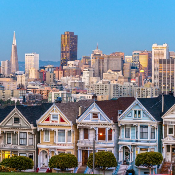 Typické domky v San Francisu 