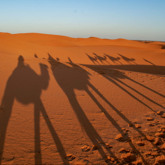 Pouštní karavana, Sahara v Maroku 