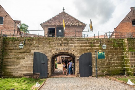 Hlavní brána do pevnosti Fort Zeelandia, která sloužila na ochranu města 