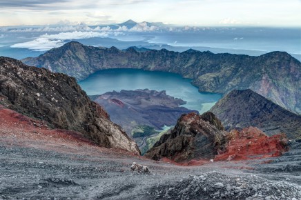 sopka Rinjani v Indonésii