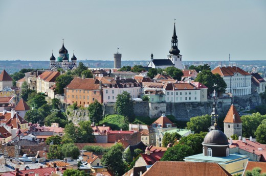 Pohled na středověký Tallin 