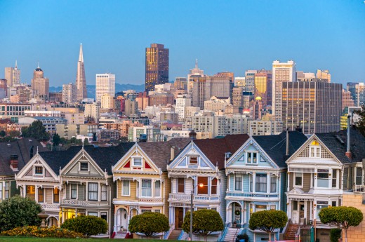 Typické domky v San Francisu 